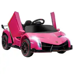 Tesco HOMCOM Lamborghini Veneno Licensed Electric Ride-on Car w/ Remote- Pink offer