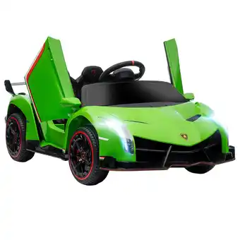 Tesco HOMCOM Lamborghini Veneno Licensed Electric Ride-on Car w/ Remote- Green offer