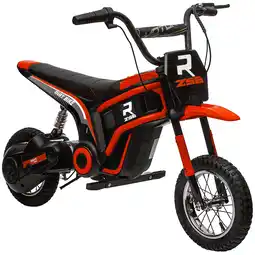 Tesco HOMCOM 24V Kids Electric Motorbike with Twist Grip Throttle, Music, Horn - Red offer