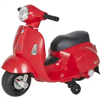 Tesco HOMCOM Vespa Licensed Kids Ride On Motorcycle 6V Battery Powered Electric Toys offer