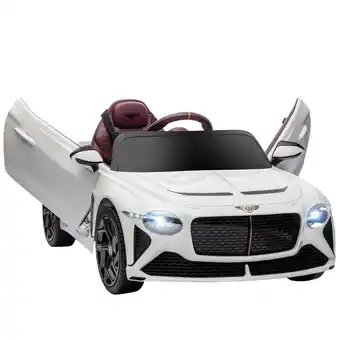 Tesco HOMCOM Bentley Bacalar Licensed 12V Kids Electric Ride-On w/ Remote - White offer