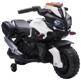 Tesco HOMCOM Kids 6V Electric Motorcycle Ride-On Toy Battery 18 - 48 months White offer