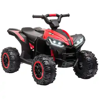 Tesco HOMCOM 12V Electric Quad Bikes for Kids Ride On Car ATV Toy for 3-5 Years Red offer