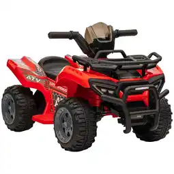 Tesco HOMCOM 6V Kids Electric Ride on Car Toddler Quad Bike ATV for 18-36 month Red offer