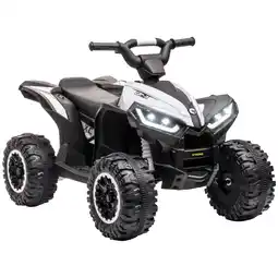 Tesco HOMCOM 12V Electric Quad Bikes for Kids Ride On Car ATV Toy for 3-5 Years White offer