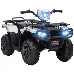 Tesco HOMCOM 12V Electric Quad Bike for Kids w/ LED Headlights, Music - White offer