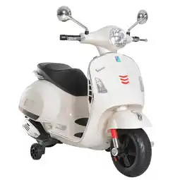 Tesco HOMCOM Kids' Ride On Vespa Licensed Motorcycle With LED Lights & MP3 Horn offer