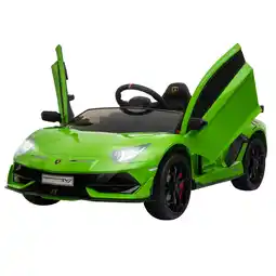 Tesco HOMCOM Lamborghini SVJ 12V Ride-On Car w/ Lights Music Remote 3-8 Yrs Green offer