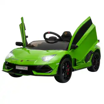 Tesco HOMCOM Lamborghini SVJ 12V Ride-On Car w/ Lights Music Remote 3-8 Yrs Green offer