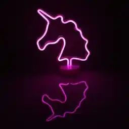 Tesco Unicorn Shaped Neon Standing Light Centrepiece Table Decoration 30cm offer