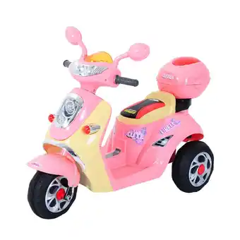 Tesco HOMCOM Electric Ride on Toy Car Kids Motorbike Children Battery Tricycle Pink offer