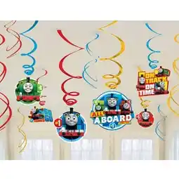 Tesco Thomas And Friends Hanging Swirl Decorations - Pack of 12 offer