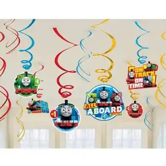 Tesco Thomas And Friends Hanging Swirl Decorations - Pack of 12 offer