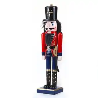 Tesco Giant Wooden Black Hair Soldier Nutcracker Christmas Decoration 91cm offer