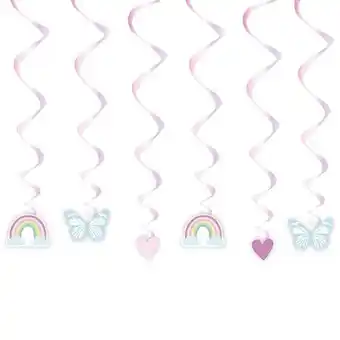 Tesco Fairy Princess Hanging Swirl Decorations - Pack of 6 offer