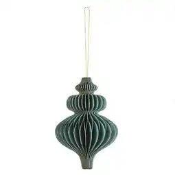 Tesco Bottle Green Honeycomb Icicle Hanging Paper Bauble Decoration 15cm offer