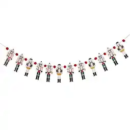 Tesco Christmas Nutcracker Pom Pom Paper Garland Decoration 2m offer