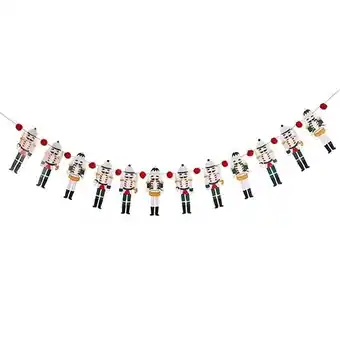 Tesco Christmas Nutcracker Pom Pom Paper Garland Decoration 2m offer