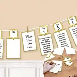 Tesco White & Gold Seating Chart Garland Set 365cm offer