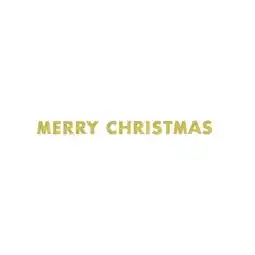 Tesco Merry Christmas Golden Glitter Cardboard Banner Decoration 274cm offer