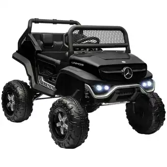 Tesco HOMCOM 12V Licensed Mercedes-Benz Unimog, Kids Electric Ride on Car - Black offer