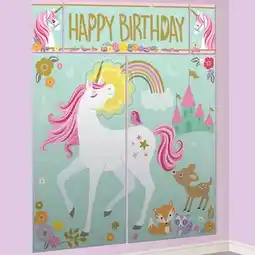 Tesco Magical Unicorn Wall Decoration Kit With Photo Props - Pack of 17 offer