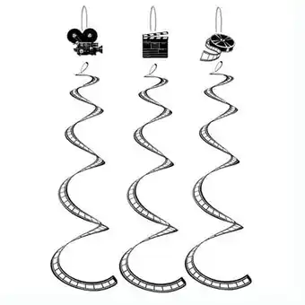 Tesco Filmstrip Whirls Hanging Decoration - 30 Inches / 76cm - Pack of 3 offer