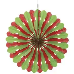 Tesco Red and Green Honeycomb Fan Decoration 40cm offer