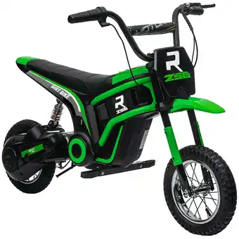 Tesco HOMCOM 24V Kids Electric Motorbike with Twist Grip Throttle, Music, Horn - Green offer