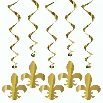 Tesco Fleur De Lis Hanging Decorations Whirls - 40 Inches / 102cm - Pack of 5 offer