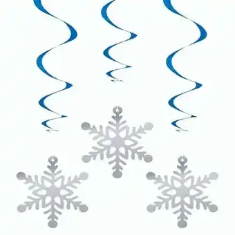 Tesco Snowflakes Christmas Hanging Swirl Decorations - Pack of 3 offer