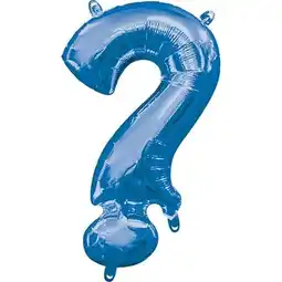 Tesco Blue Question Mark Symbol Air Fill Foil Balloon 40cm / 16 in offer