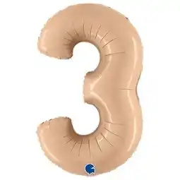 Tesco Satin Nude Number 3 Helium Foil Giant Balloon 102cm / 40 in offer