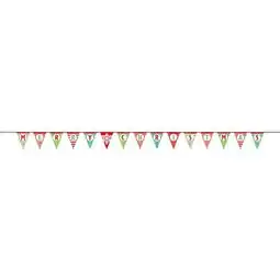 Tesco Merry Christmas Paper Flag Pennant Bunting Banner Hanging Decoration 4.26m offer