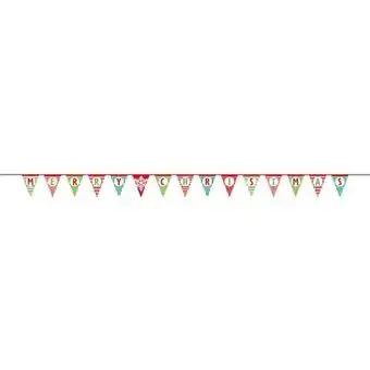 Tesco Merry Christmas Paper Flag Pennant Bunting Banner Hanging Decoration 4.26m offer