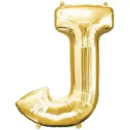 Tesco Gold Letter J Air Fill Foil Balloon 40cm / 16 in offer