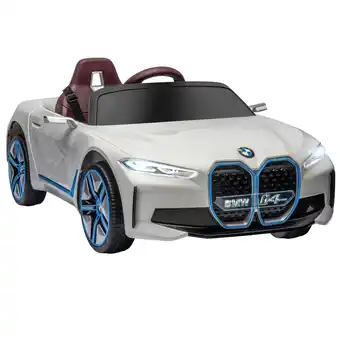 Tesco HOMCOM BMW i4 Licensed 12V Kids Electric Ride-On Car w/ Remote Control - White offer