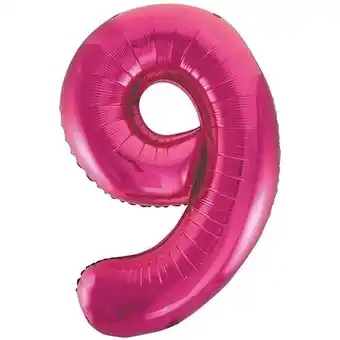 Tesco Pink Number 9 Helium Foil Giant Balloon 86cm / 34 in offer