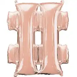 Tesco Rose Gold Hashtag Symbol Air Fill Foil Balloon 40cm / 16 in offer