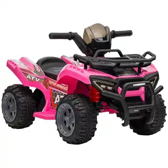 Tesco HOMCOM 6V Kids Electric Ride on Car Toddler Quad Bike ATV for 18-36 month Pink offer