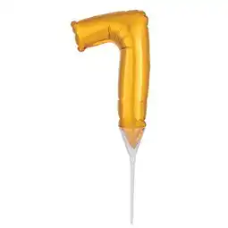 Tesco Gold Number 7 Air Fill Foil Balloon Cake Pick 30cm / 12 in offer