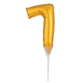 Tesco Gold Number 7 Air Fill Foil Balloon Cake Pick 30cm / 12 in offer