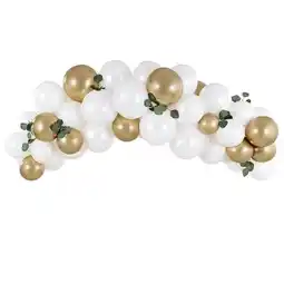 Tesco White & Gold Foliage DIY Premium Garland Balloon Arch Kit offer