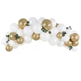 Tesco White & Gold Foliage DIY Premium Garland Balloon Arch Kit offer