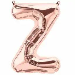 Tesco Rose Gold Letter Z Air Fill Foil Balloon 34cm / 13 in offer