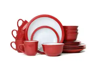 Tesco 16pc Camden Red Dinner Set offer