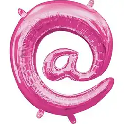 Tesco Pink At Symbol Air Fill Foil Balloon 40cm / 16 in offer