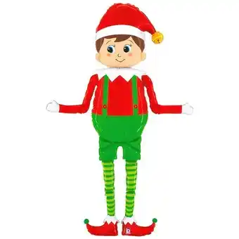 Tesco Special Delivery Elf Christmas Helium Foil Jumbo Balloon 1.68m / 5.5 ft offer