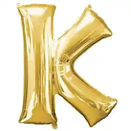 Tesco Gold Letter K Air Fill Foil Balloon 40cm / 16 in offer