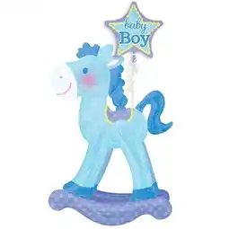 Tesco Rocking Horse Blue Airwalker Foil Balloon 127cm / 50 in offer